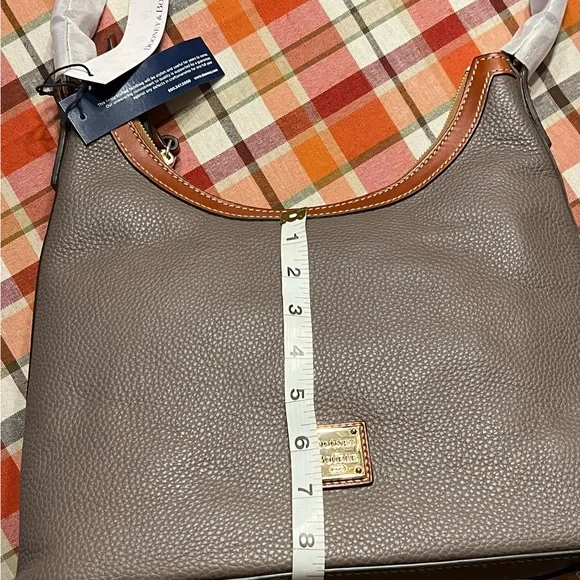 Dooney & Bourke Taupe Leather Hobo Bag - Picture 7 of 13